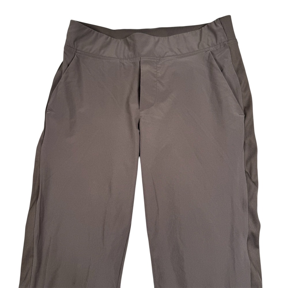 Athleta Brooklyn Ankle Pants Womens Size 2 Gray Ribbed Trim Stretch Mid Rise